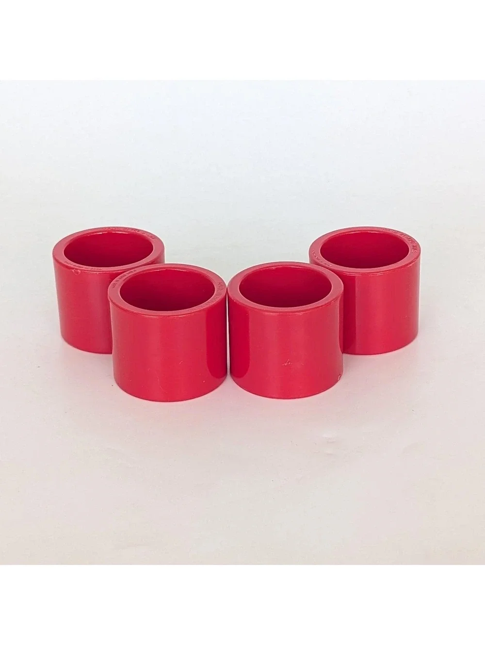 1980s Vintage Cherry Red Acrylic Napkin Rings - Set of 4